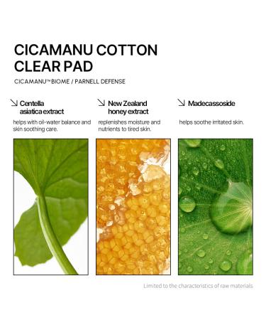Parnell Cicamanu Cotton Clear Pads - Exfoliating & Soothing Biodegradable Acne Treatment with Centella Asiatica Ceramide LHA & PHA (90 Pads) - International Shipping Available - Buy Online on GoSupps.com