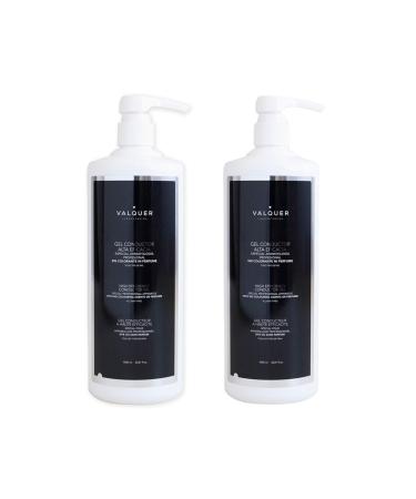 Valquer Pack of 2 bottles of 1 l of conductive gel for the body and face for professional devices (ultrasound gel