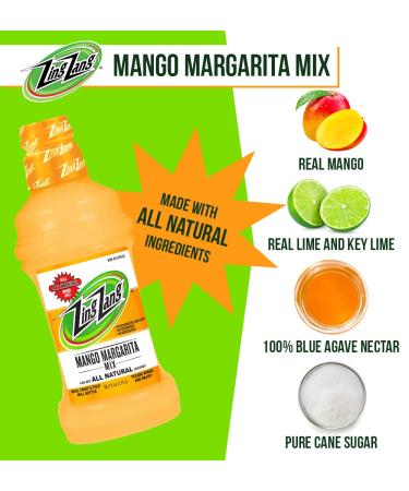 Zing Zang Mango Margarita Mix - All Natural 3 Fruit Juice Blend, Non Alcoholic Cocktail Mixer - 1.75L Bottle - Buy Online on GoSupps.com