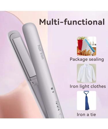 Portable Lavender Hair Straightener - Cordless Flat Iron with Adjustable Temperature for Travel & Short Hair - Buy Online on GoSupps.com
