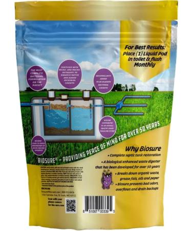 SeptiComplete Liquid Pods - 6-Month Septic Tank Enzymes & Drain Line Solutions for RV Toilet Cleaning and Drain Field Care - Buy Online on GoSupps.com