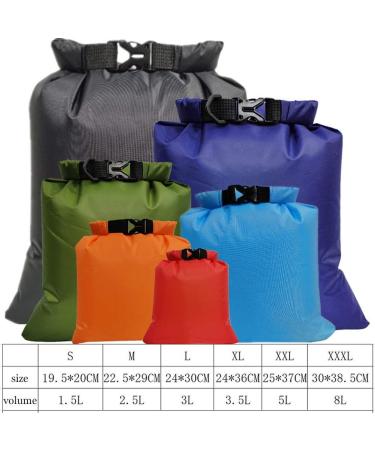 Pimoys 6 Pack Waterproof Dry Bags for Kayaking, Rafting, Boating, Camping - Lightweight Outdoor Dry Sacks (1.5L-8L) - Multicolor Set - Buy Online on GoSupps.com
