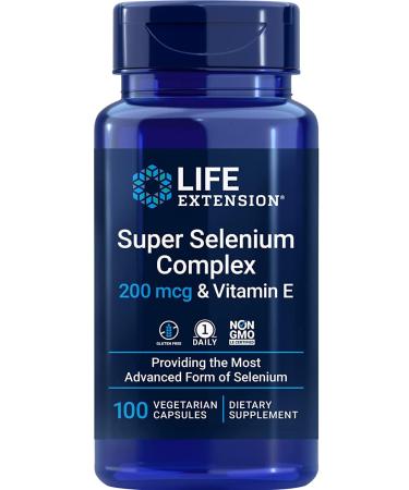 Life Extension Selenium Complex & Vitamin E 100 Vegan Capsules Laboratory-Tested Gluten-Free Vegetarian SOYA-Free Non-GMO