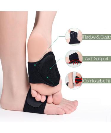 YOAPA Copper Arch Support Relief Plus - Adjustable Plantar Fasciitis Bands with Gel Pads | Foot Care for Heel Spurs, Feet Pain & Flat Feet | 1 Pair Black - Buy Online on GoSupps.com