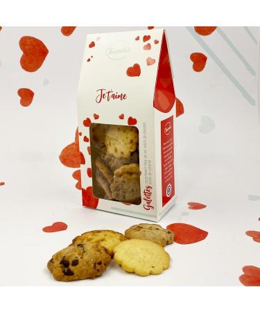 Luna St Valentin box of butter cookies with Noirmoutier fleur de sel - Valentine's Day chocolate heart