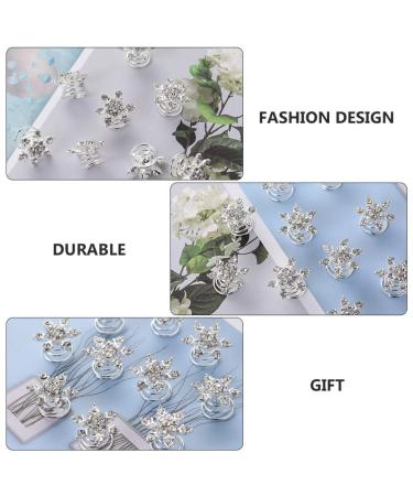 Lurrose 20pcs Snowflake Hair Needles - Rhinestone Spiral Hairpins & Crystal Twists for Brides - Elegant Hair Jewelry - Buy Online on GoSupps.com