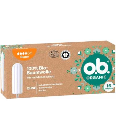Buy OB Organic Bio Super Tampons (16 pcs) - Eco-Friendly & Comfortable | International Shipping Available - Buy Online on GoSupps.com