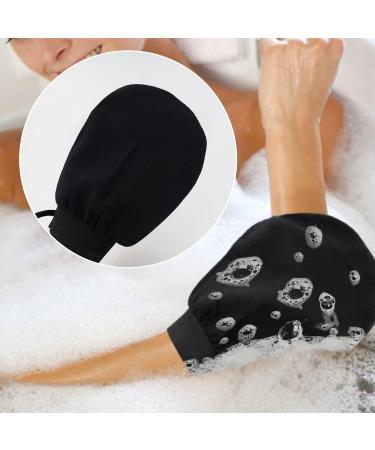 4 Pieces Black Deep Body Peeling Gloves - Dead Skin Remover for Men & Women | Exfoliating Shower Gloves - Buy Online on GoSupps.com
