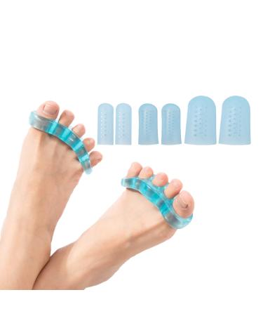Toe Separators Gel Toe Stretcher Yoga Spacers Toes Stretching Restore Overlapping Toes Realign Crooked Toes Hallux Valgus Relief Toe Straightener fit Sizes 5-12 (Large (8 Count)) Large (10 Count)