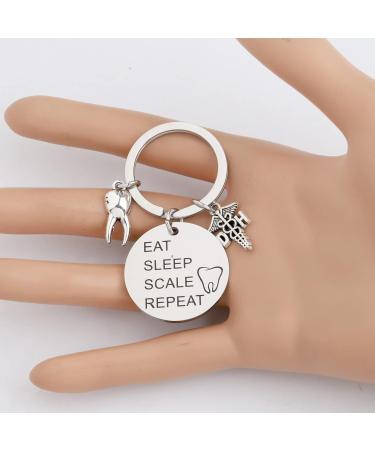 Unique Pliti Dentist Gift | Dental Hygienist Key Ring | Perfect for New Dentists | Eat Sleep Scale KY | Ideal Dental Gifts - Buy Online on GoSupps.com