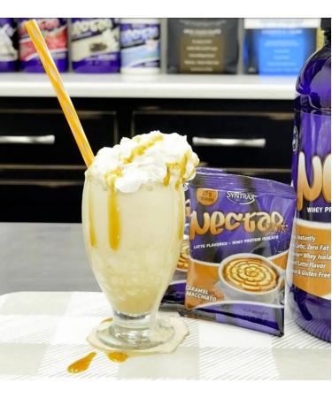 Syntrax Nectar Lattes Caramel Macchiato Grass-Fed Whey Protein Isolate 32oz - Buy Online on GoSupps.com