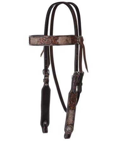 Circle Y Filigree Inlay Browband Headstall On Hide