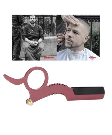 Stainless Steel Manual Straight Razor for Men - Asiermesser Thumb Shape Shaver for Facial Hair Removal (Red) - Buy Online on GoSupps.com