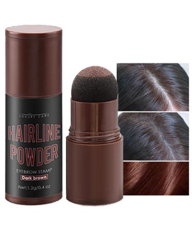 Hair Powder Hairline Powder Hair Root Touch Up Quickly Cover Hairline Eyebrows & Beard Line Thin Hair Root Dye Touch Up Windproof & Sweatproof Hairline Powder for Women & Men (Dark Brown)