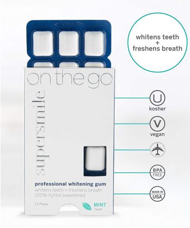 Supersmile Professional Whitening Gum - 12 Count - Buy Online on GoSupps.com