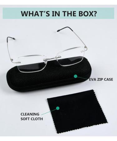 Eyekepper Frameless Reading Glasses for Women - Lightweight Rimless Design - Silver +0.50 | Stylish & Comfortable - Buy Online on GoSupps.com