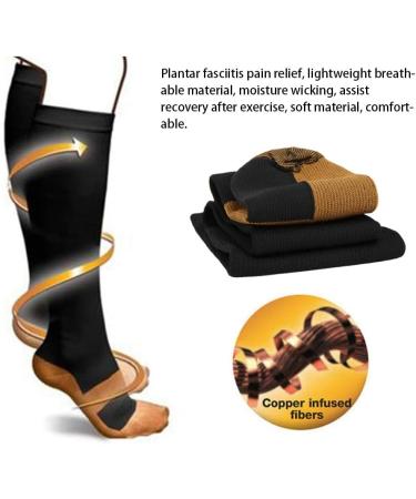 2 Pairs Copper Fiber Compression Socks for Men & Women - Ankle Protection for Running & Sports (L/XL) - Buy Online on GoSupps.com