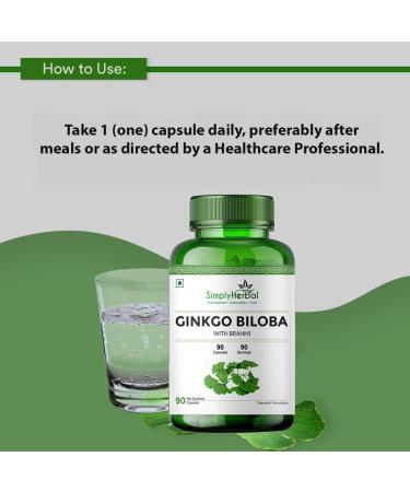 Simply Herbal Ginkgo Biloba 120mg with Bacopa Monnieri Extract Brahmi 380mg for Enhanced Focus Promotes Blood Circulation Supports Mental Clarity Memory and Learning 90 Capsules - Buy Online on GoSupps.com