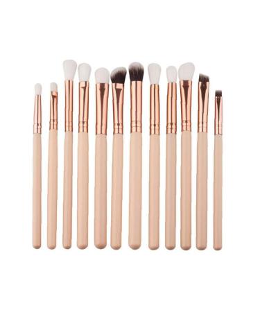 12th eye make-up brush set Professional eye brush eyeshadow Blender eyebroweeyeliner highlighter brush important concealer cosmetics brush tool (beige)