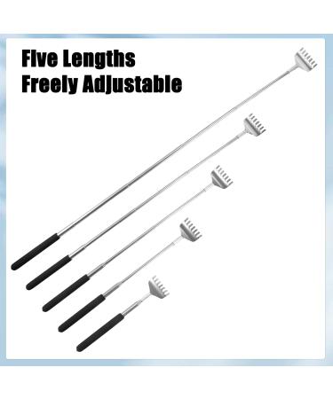 Telescopic Back Scratcher Set - 3 Piece Portable Stainless Steel Scratchers (20cm to 68cm) | Comfort & Relief for Home Travel Office - Black - Buy Online on GoSupps.com