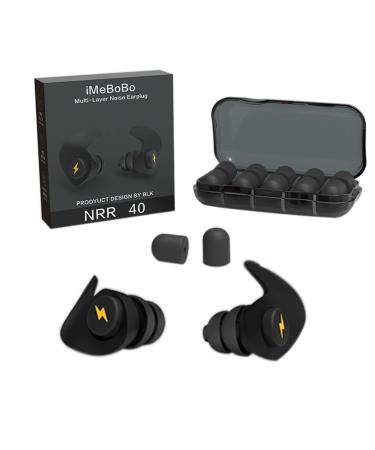 Noise Cancelling Ear Plugs for Sleeping 6 Pairs Reusable Comfortable Silicone Sound Blocking Earplugs for Sleeping  Work  Study  Snoring  Shooting  Concerts and Hearing Protection (Black)