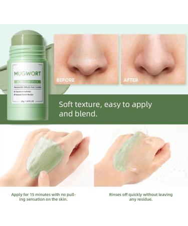 OKAY Mugwort Clay Mask Stick for Face Deeply Cleans Blackheads and Pores Reduces Excess Oil Mud Mask for Acne Treatment Soothes Skin with Mugwort Essence 1 Piece 1 Piece - Buy Online on GoSupps.com