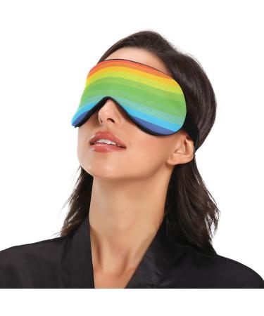 Haskirky Light Blocking Eye Mask - Breathable & Adjustable for Men and Women - Ideal for Travel, Yoga & Deep Sleep - Rainbow Design - Buy Online on GoSupps.com
