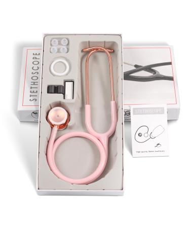 Scienlodic Double-Sided Stethoscope - Professional Light Pink Stethoscope for Doctors Nurses & Students | Customized Gold-Plated Design - Buy Online on GoSupps.com