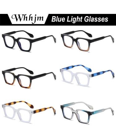 Buy Square Blue Light Glasses for Men & Women - Fashionable Rectangle Computer Eyewear for Anti Eyestrain & Headache Relief - 01 Black 48mm - Buy Online on GoSupps.com
