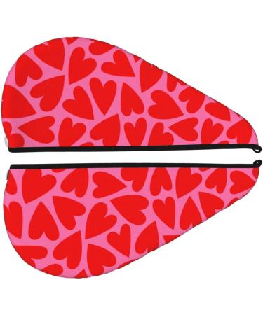 Microfiber Hair Drying Cap - Red Love Heart Towel Wrap | Soft Absorbent & Quick Dry for Curly Long & Thick Hair - Buy Online on GoSupps.com