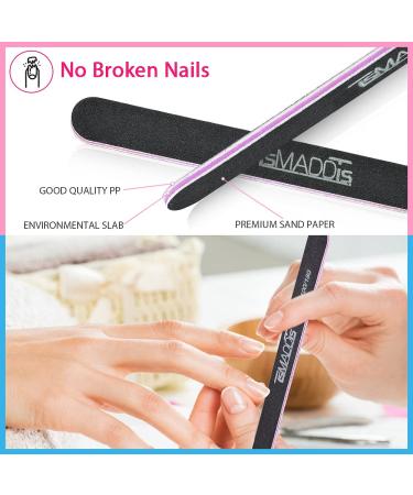 20 Piece TsMADDTs Nail Files Set - Double Sided Emery Board for Natural and Acrylic Nails - Professional Manicure Tools for Home and Salon Use - Assorted Grits - Buy Online on GoSupps.com