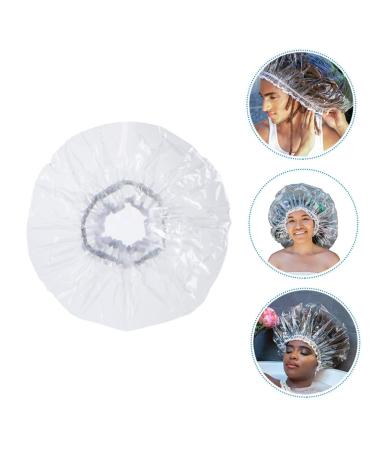FOMIYES Transparent Shower Cap for Men and Women - Reusable Elastic Hair Cover for Bath and Salon - 38x38cm - Buy Online on GoSupps.com