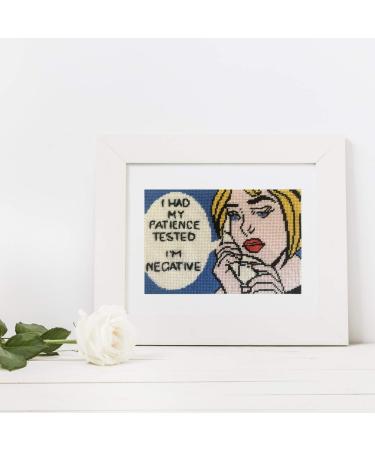 I Had My Patience Tested Needlepoint Kit for Adults - 18 Count Mono Canvas, Premium Silk Threads, Funny Design, How-to Instructions - Buy Online on GoSupps.com