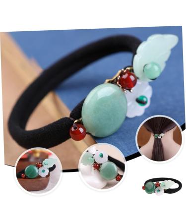 BIUDECO Hair Scrunchie Hanfu Hair Jewelry Hair Rope Hanfu Hair Accessory Qipao Hair Accessories Hair Elastics Chinese Hanfu Headwear Hanfu Hair Tie Miss Aventurine Jade Ponytail - Buy Online on GoSupps.com