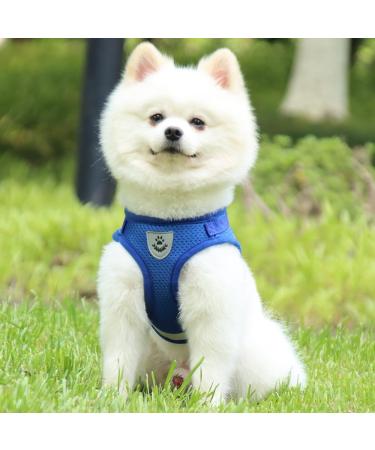 Buy Reflective Soft Padded Dog Harness & Cat Dishes for Small Dogs - Air-Mesh Breast Harness (M: 35-39cm) - Blue | International Shipping Available - Buy Online on GoSupps.com