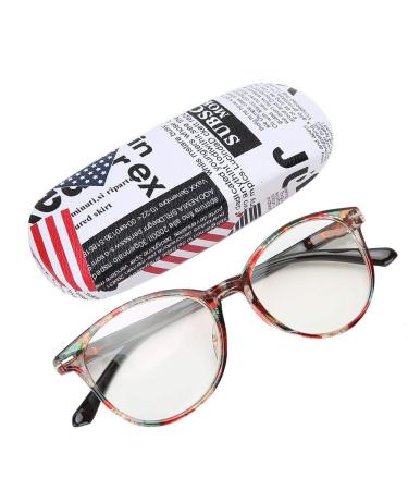 Fashionable clear glasses portable older presbyopic glasses with comfort spring hinges Storage box men women vintage reading glasses (+4.0)