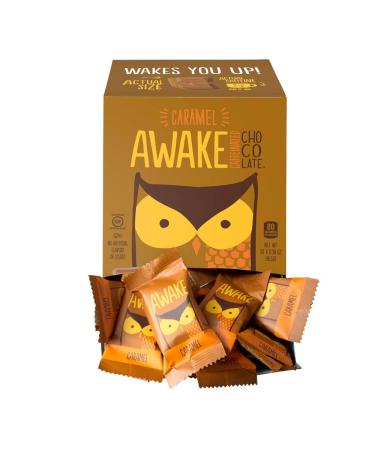 AWAKE Caffeinated Chocolate Bites, Caramel Chocolate Energy Snack, 1 Bite Equals 1/2 Cup of Coffee, 50 Bites Caramel 50 Count (Pack of 1)
