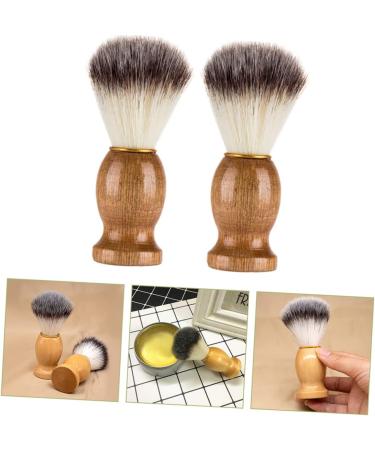 Healeeved 2-Piece Wooden Handle Shaving Brush Set for Men - Premium Beard & Hairdressing Accessories - International Shipping Available - Buy Online on GoSupps.com
