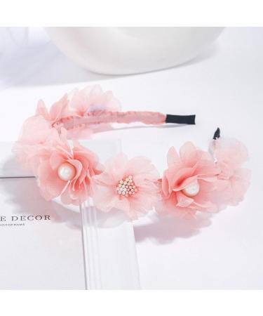 IYOU Baby Girls Headband Pink Flower Hair Hoop Pearl Party Wedding Hair Accessories - Buy Online on GoSupps.com