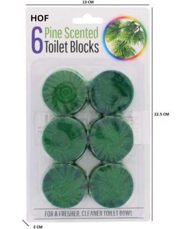 (HoF) Pack of 6 Toilet Blocks Toilet Cleaner Toilet Freshner Toilet Cistern Blocks Anti-Limescale Cleaning Foaming Frangrance. (Pine) - Buy Online on GoSupps.com