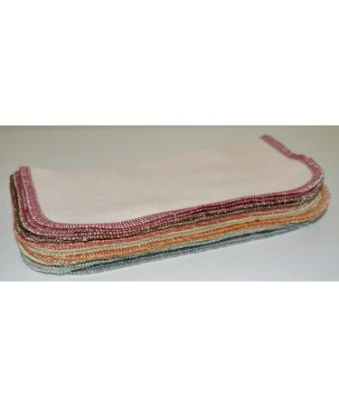 Organic Birdseye Washable Baby Wipes 8x8 inches - 20 Pack - GOTS Certified Cotton - Earthtone Assortment - Buy Online on GoSupps.com