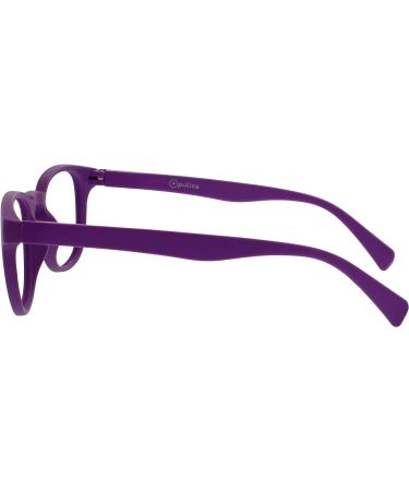 Opulize Pop Round Purple Reading Glasses with Spring Hinges - Scratch Resistant, Unisex, +2.50 Magnification - Buy Online on GoSupps.com