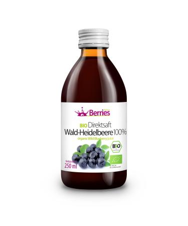 Berries polska organic juice pressed directly from organic fruit cold -pressed - without dyes without sugar without GMO without preservatives - vegan vegetarian - taste blueberry - 250ml blueberry 250 ml (1 Pack)