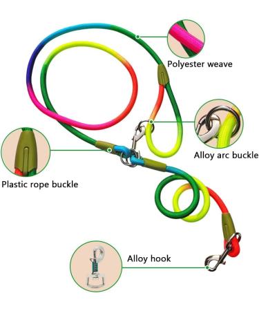 Pawstrip Hands-Free Dog Leash | Dual Waist & Crossbody Rope for 2 Dogs | Reflective & Durable Nylon | Heavy Duty Leash for Hiking & Running | Medium to Large Dogs (Multicolor) - Buy Online on GoSupps.com