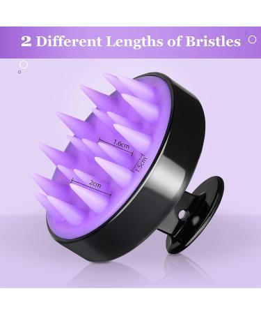 CozyCom Scalp Scrubber Massager with Silicone Bristles - Purple & Black - Buy Online on GoSupps.com