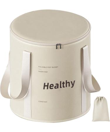 Collapsible Foot Bath with Zippered Lid Portable Foot Soaking Bucket Heat Retaining Non-slip Foot Bath Tub for Home Outdoor Champagne Foot Bath Bucket - Buy Online on GoSupps.com