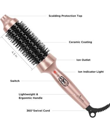 Aima Beauty Heated Round Brush - 1.3"/35mm Ionic Straightening & Curling Brush for Smooth Shiny Hair - Fast Heating Dual Voltage Auto Shut Off - Buy Online on GoSupps.com