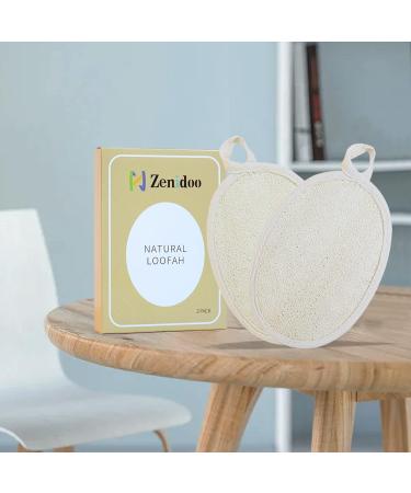 Zenidoo Natural Loofah Exfoliating Body Scrubber - Eco-Friendly Luffa Pads for Shower, Men and Women - Large Size, 2 Pack - Buy Online on GoSupps.com