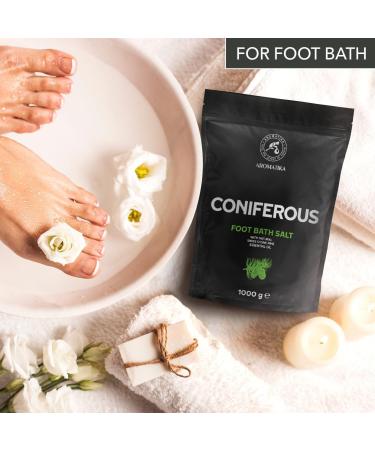 Foot Bath Salt Coniferous 35Oz | Natural Sea Salt & Swiss Stone Pine Oil | Relaxing Foot Care & Aromatherapy for Tired Feet - Buy Online on GoSupps.com