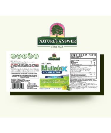 NaturaAnswer's Natural Cough Syrup Mullein X 120 ml - Buy Online on GoSupps.com